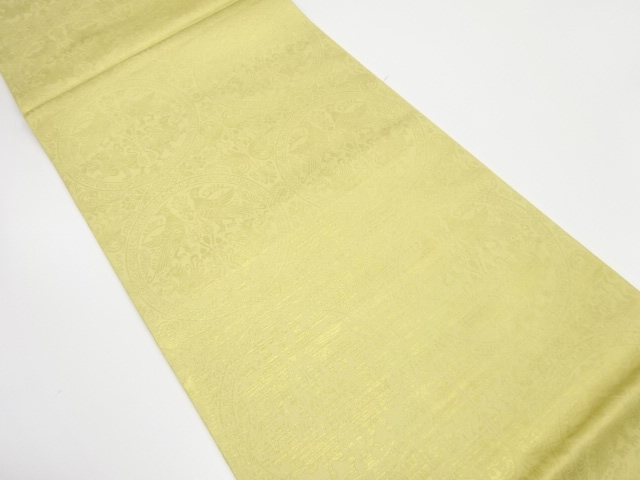 アンティーク　川島織物製　向かい鳳凰に花更紗模様織り出し袋帯（材料）